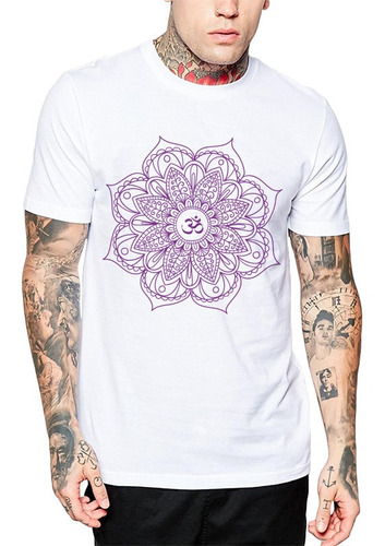 Imagen 1 de 3 de Polera Om Mandala Yoga Blanca
