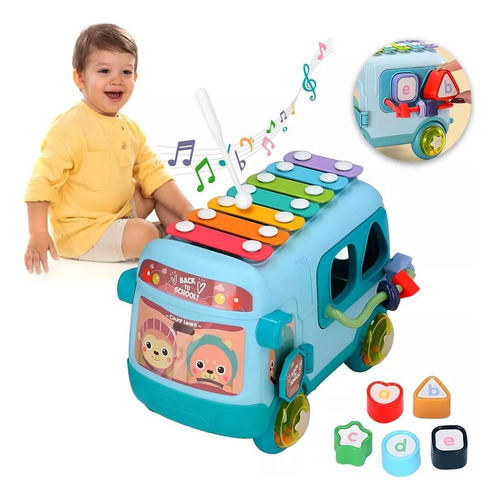 L Brinquedos Educativos De Xilofone Bus Puzzle Para Crianças