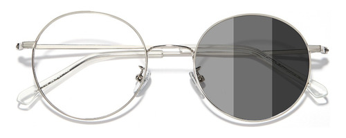 Cyxus Lentes Luz Azul Hombres y Mujer Gafas de Computadora Lente Antireflejantes Mejorar el Sueño Anti Tensión de Ojos Color Marco Plateado - Lente Fotocromática