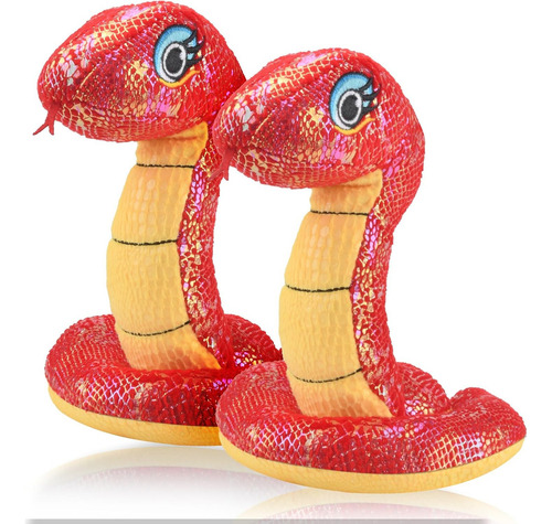 2pcs Juego De Dos Juguetes De Peluche Serpiente De Año