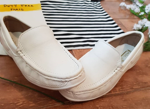Zapatos Blancos Tipo Mocasin - Dama