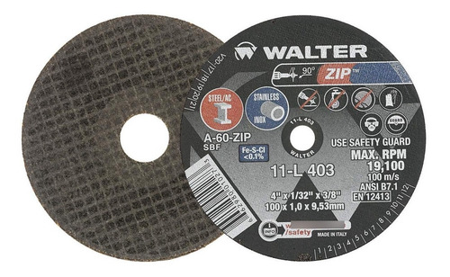 Disco De Corte  4x1/32x3/8  Zip 11l403 Walter