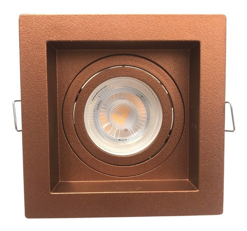 Spot Quadrado Recuado Para Mini Dicróica Mr11 Cobre Bronze