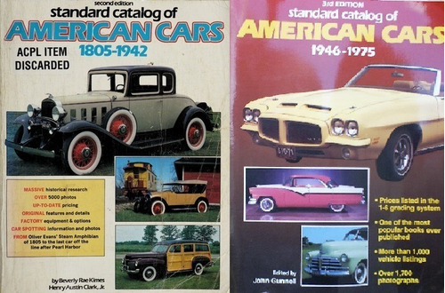 Catalogo De Carros Americanos Desde 1805 A 1942 Dos Libros