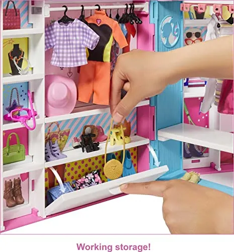 Armario Toy Closet Barbie Dream Con Muñeca Barbie Y Más De 2