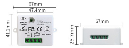 Interruptor Inteligente Modulo Rf433 1 Tecla Sem Fio