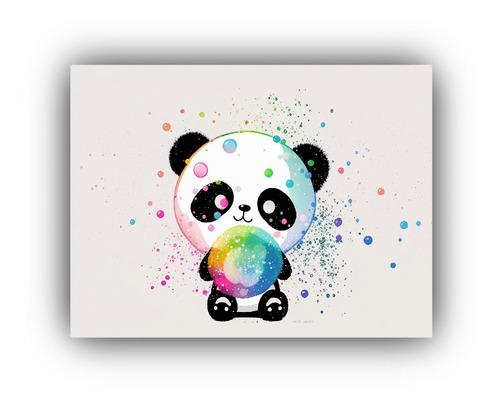 Arte De Pared Telas Sublimadas Pandas Cutes 60x40cm