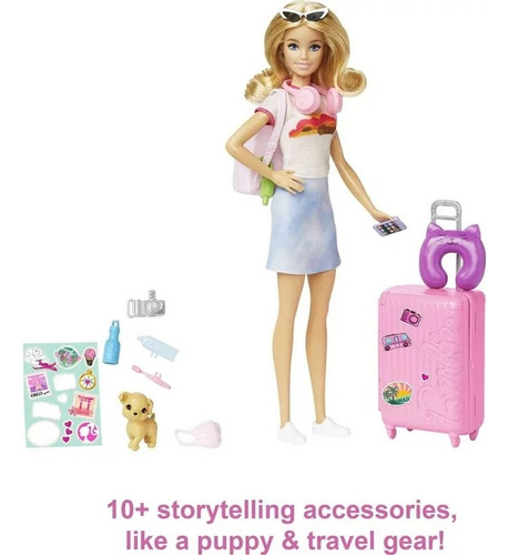 Barbie Malibu Roberts Y Puppy Incluye 10 Accesorios