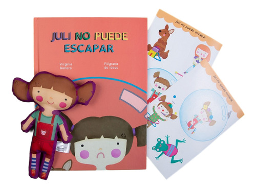 Juli No Puede Escapar Libro + Muñeco Nena + Stickers - Bonor