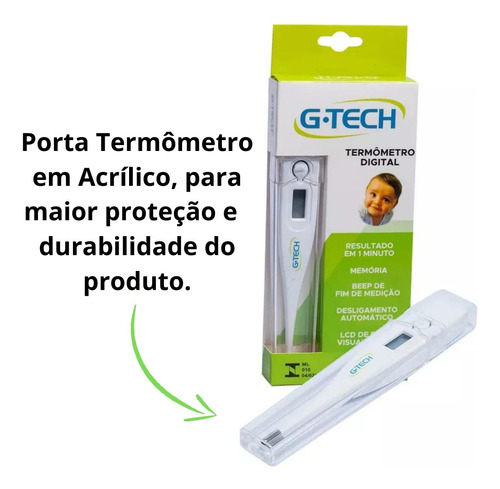 Termômetro Clínico Digital G-tech Branco Thgt1027b