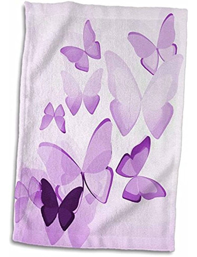 3d Rose Bastante Transparente Púrpura Mariposas Toalla De Ma