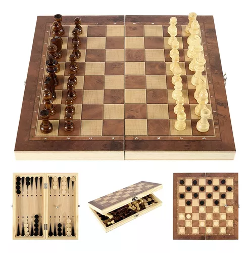 xadrez madeira  Conjuntos jogo tabuleiro xadrez madeira dobrável