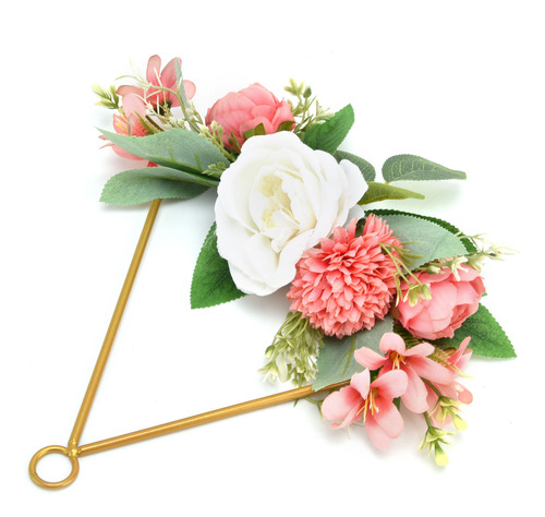 Guirnalda De Aro Con Flores De Metal Para Decoración Del Hog