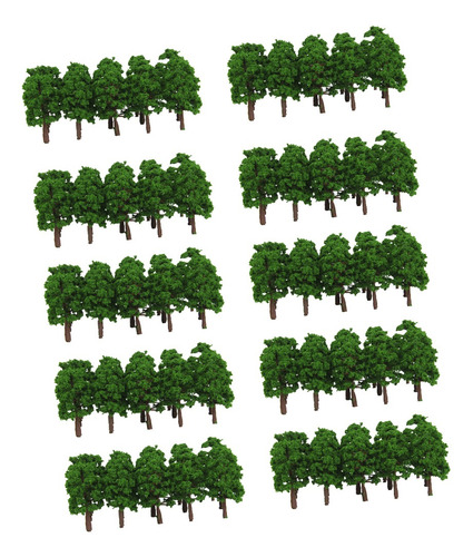 200x Modelo Árbol Verde 8 Cm Alto 1:150 Escala N Prop