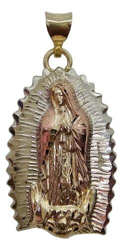Dije De Virgen De Guadalupe Grande Oro 10k Cadena De Regalo