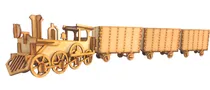 Comprar Tren Locomotora Dulcero 3 Vagones Mdf  5 Piezas Centro Mesa 