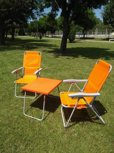 Combo Sillon Alto 5 Posiciones + Mesa De Camping