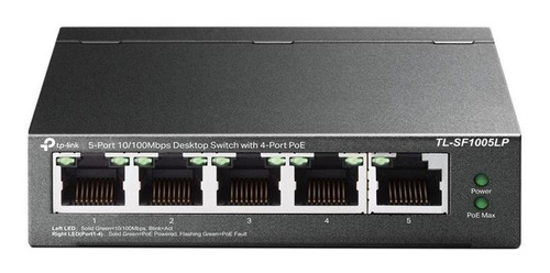 Switch 5 Portas Tp-link Tl-sf1005lp Metal Fast Ethernet 4poe