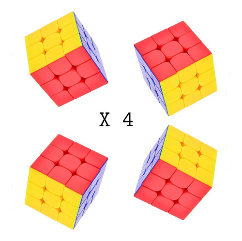Cubo Velocidad Speed Cube Cubo Rubik 3x3x3 Color X4 Unidades