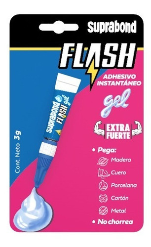 Pegamento Instantáneo, Cianoacrilato Suprabond Adhesivo Instantaneo Flash Gel 3g