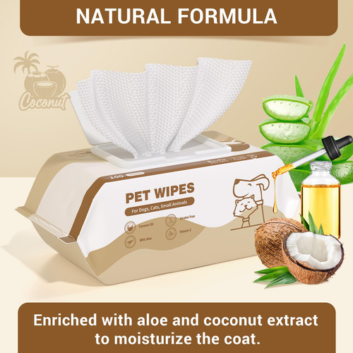 400 Toallitas De Aceite De Coco Para Perros Para Patas Y Tra