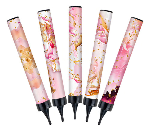 100 Pzas. Vela Mágica De 16.5cm Mármol Pink Chispa Fría
