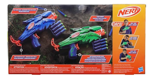 Nerf Lanzador Con Diseño Lobo Con 20 Dardos (g0031) Multicolor