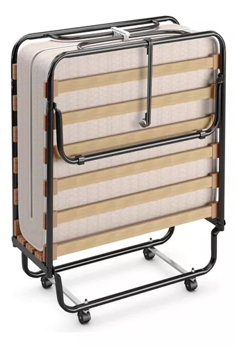 Giantex Cama plegable con colchón, cama plegable portátil para invitados  con 6 posiciones ajustables y bolsillo de almacenamiento lateral, cama