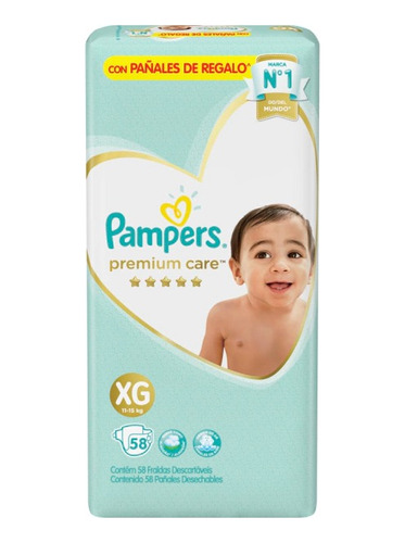 Pañales Pampers Premium Care Xg 58 Unidades. Pack X 2!