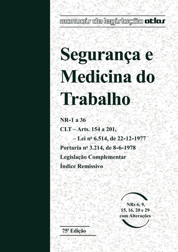 Livro Segurança E Medicina Do Trabalho, De Vários Es. Editora Atlas, Capa Mole Em Português