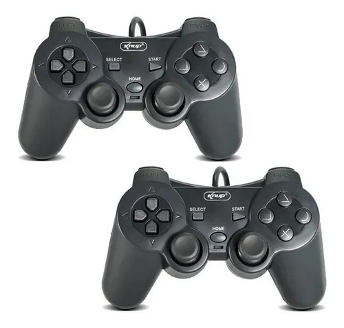 comprar Kit2 Joystick Controle Ps2 De Video Game Dualshock Kp-gm014 Cor Preto