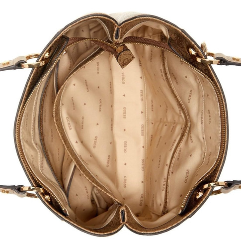Guess Bolso Tote Noelle Pequeño Noel, Logotipo Latte
