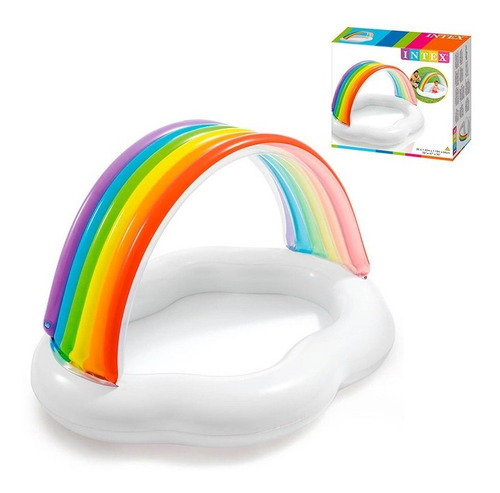 Imagen 2 de 4 de Piscina Inflable Arcoiris 1,42 Mts X 1,19 Mts X 84 Cmts