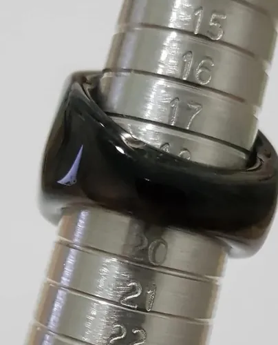 Anillo En Piedra Agata Gris Botswana Facetado Talle 19