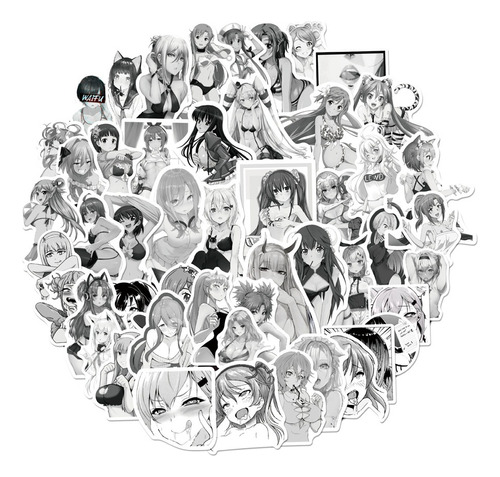 50 Uds Stickers Anime Girls Calcomanias
