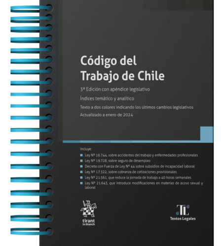 Código Del Trabajo De Chile 3ª Edición Anillado.