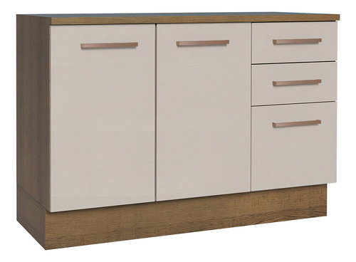 Gabinete Bajo Almacenamiento Garaje Madesa Con Encimera 01 Color Marron/crema