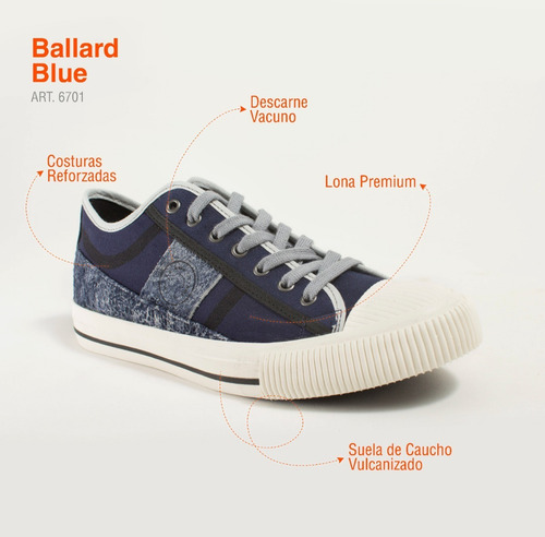 Imagen 7 de 9 de Zapatillas Urbanas Hombre Lona Y Cuero Base De Caucho