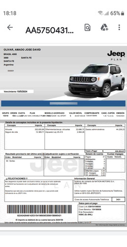 Jeep Adjudicado  Renegade  0 Km Sport 