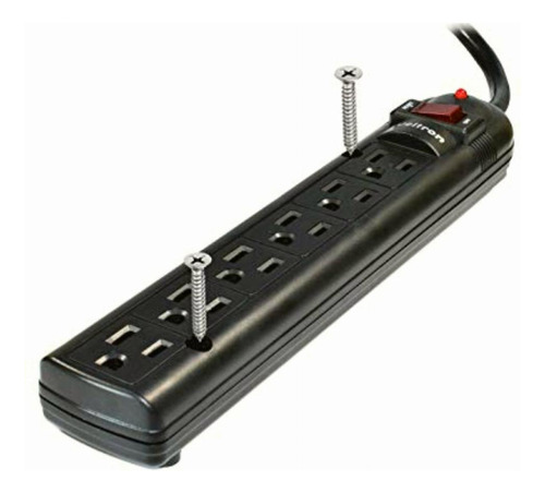 Weltron 6 Tomas De Corriente Negra Con Protector De