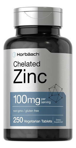 Zinc Quelado 100 Mg 250 Tabletas Horbaach