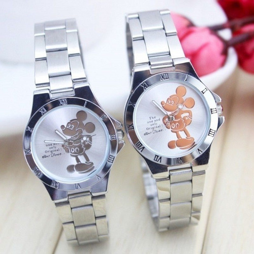 2 Relojes De Lujo Minnie Reloj De Pulsera Plateado Complet A