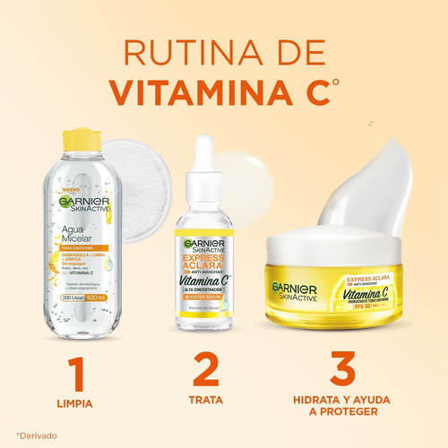 Imagen 7 de 7 de Serum Antimanchas Garnier Vitamina C Express Aclara 30 Ml Tipo de piel Normal