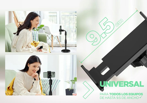 Imagen 5 de 10 de Soporte Apoya Celular Flexible Rota 360° Extensible De Mesa