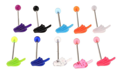 10pcs Barbell Labret Ear Pendientes