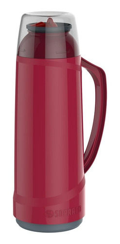 Termo Soprano Cristal com bico de vidrio 1L rojo