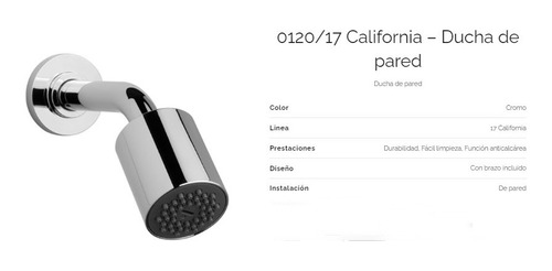 Imagen 3 de 7 de Ducha Articulada Fv Autolimpiante California 120/17 C/ Brazo