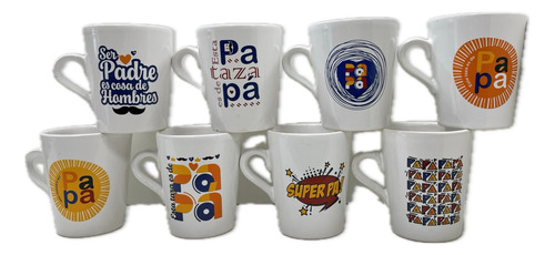 Taza Cerámica Estampada Felíz Día Papá Día Del Padre X6 Unid
