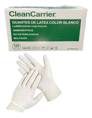 Guante Latex Cleancarrier Con Polvo 4 Cajas (400 Unidades) S