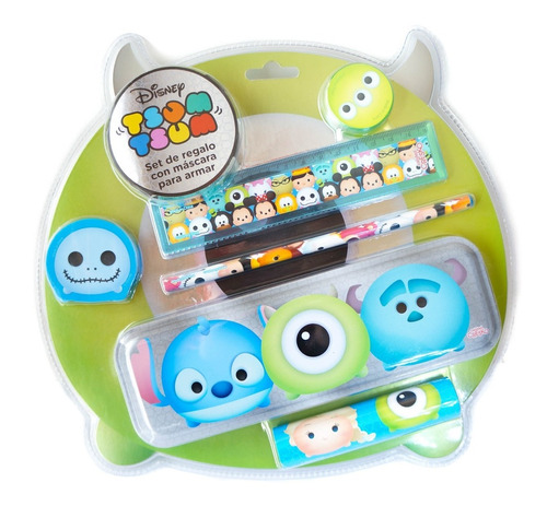 Kit Set Escolar Cartuchera Lapices Goma Regla Disney Tsum